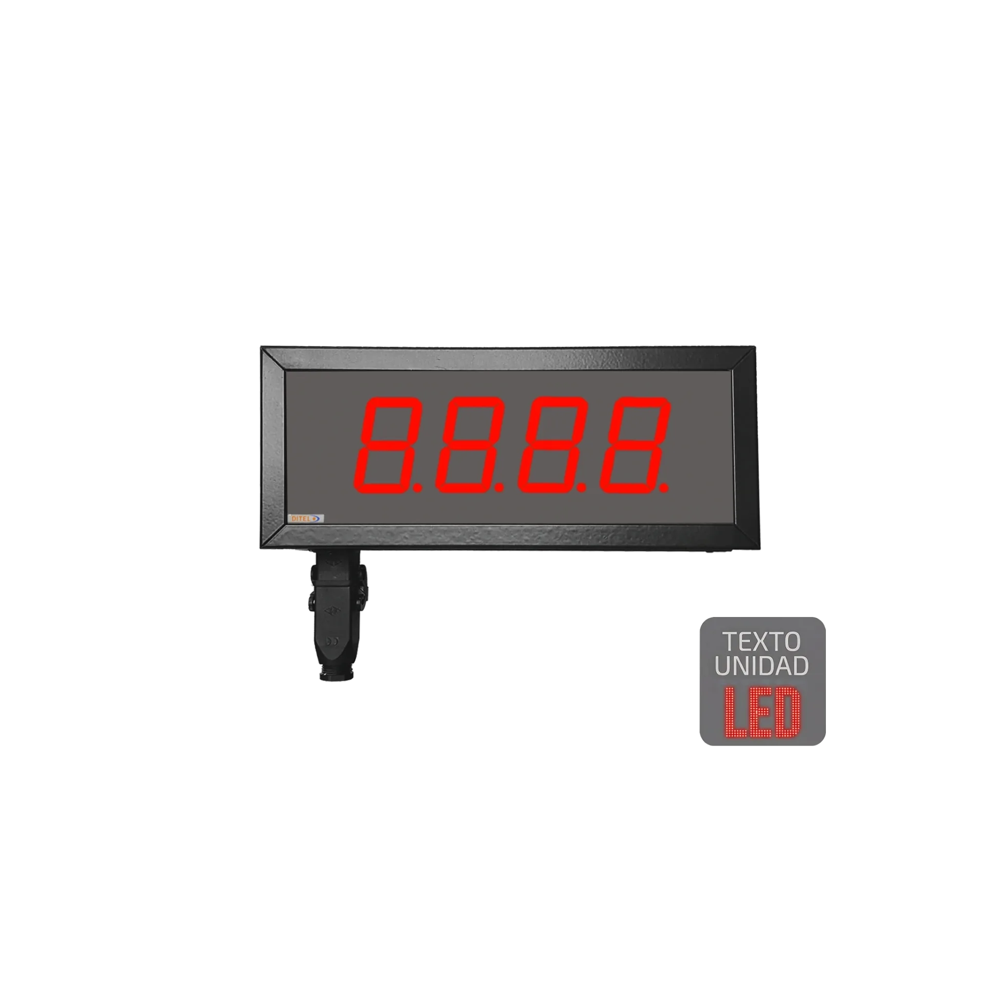 Visualizador Numerico 57mm, 4 digitos, Serie, Ethernet, Wifi +2R, Texto LED, IP65